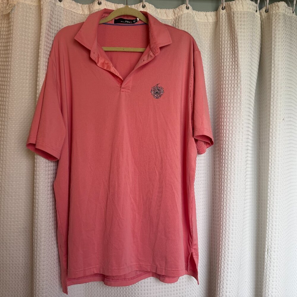 RLX Ralph Lauren Performance Polo Shirt Men’s XL Pink Crest Logo